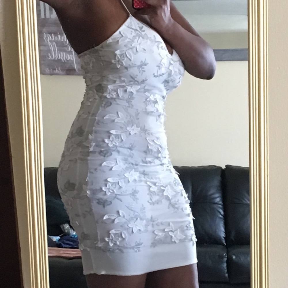 White Spaghetti Strap Mini Dress
